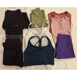 Lululemon Lot of 9 Assorted Tops Bottoms Size 6 Gym Workout